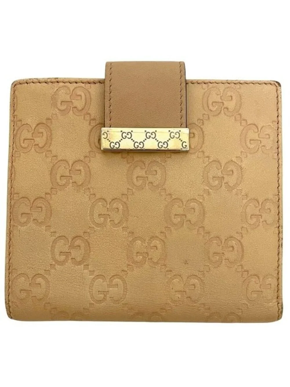 Gucci Fold Wallet with Beige Stripe Line Double Hook - Picture 11 of 11